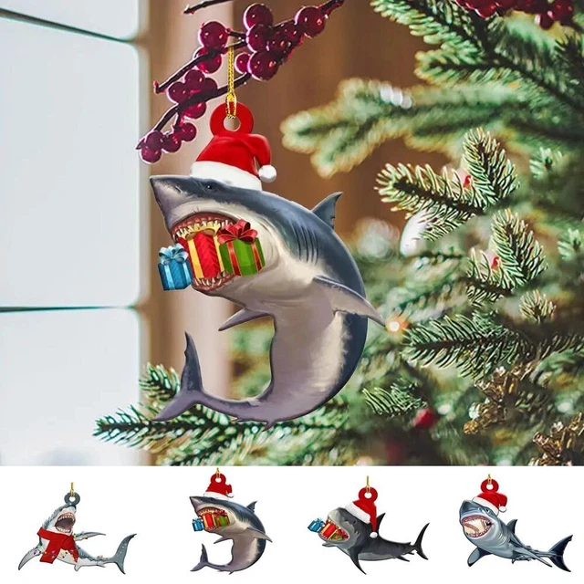 Appendigli squalo ornamenti natalizi decorazione albero di Natale casa