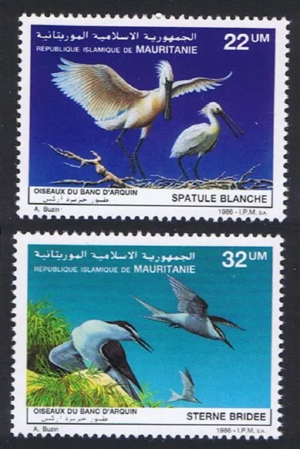 Mauritania Birds Spoonbill Terns 2v 1986 MNH SG#875-876 MI#901-902 Sc#616-617
