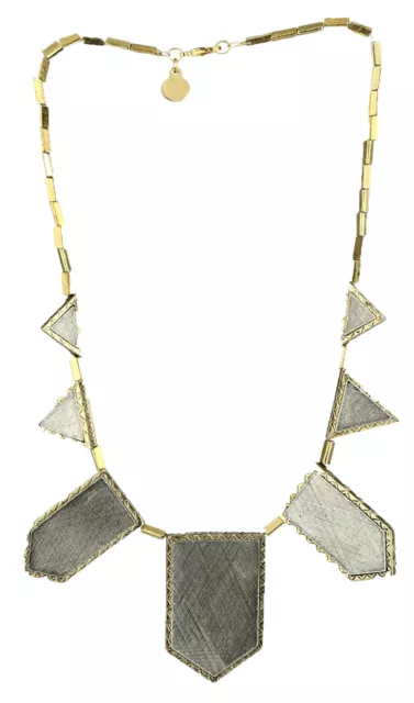 House of Harlow Women's 1960 Two-tone Engraved Necklace, Gold-tone/ Silver