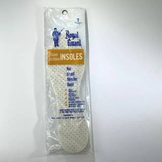 Vintage Royal Guard Foam Cushion Insoles Womens Size 7 New Old Stock Sealed