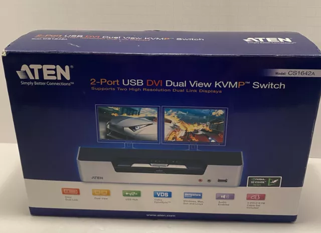 Aten CS1642A 2-Port USB DVI Dual View KVMP Switch