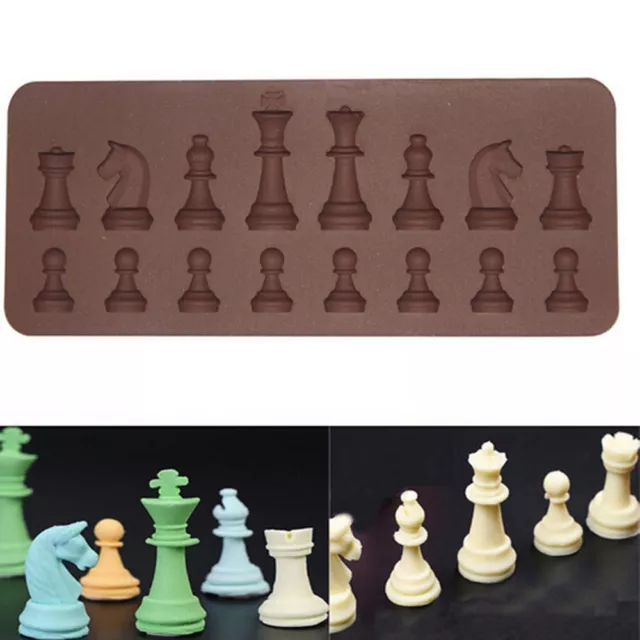 3D Chess Cake Decorating Moulds Candy Cookies Chocolate Baking Silicone Mold DIY