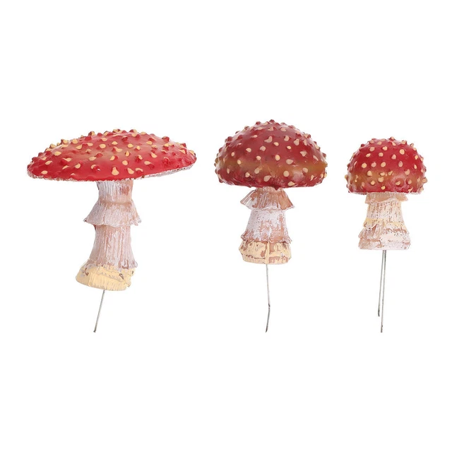 3 pz articoli di arredamento paesaggio funghi resina decorazione casa