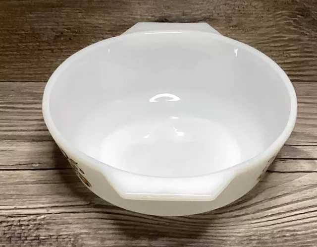 JAJ Pyrex Flora Orange Meadows Milk Glass Baking Oven Dish Vintage 19cm No 505 3