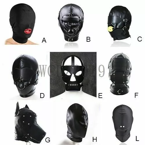 Restraint Bdsm Pu Leather Open Mouth Gag Mask Blindfold Harness Bondage Love Toy 21 99 Picclick