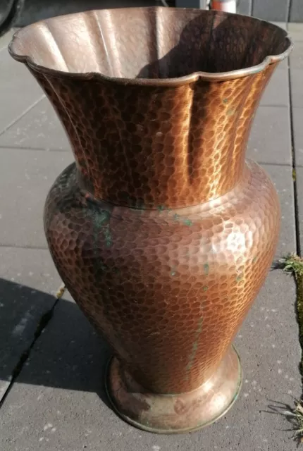Schöne Kupfer Vase Bodenvase Kanne Hammerschlag ca. 44 cm Krug Vintage?