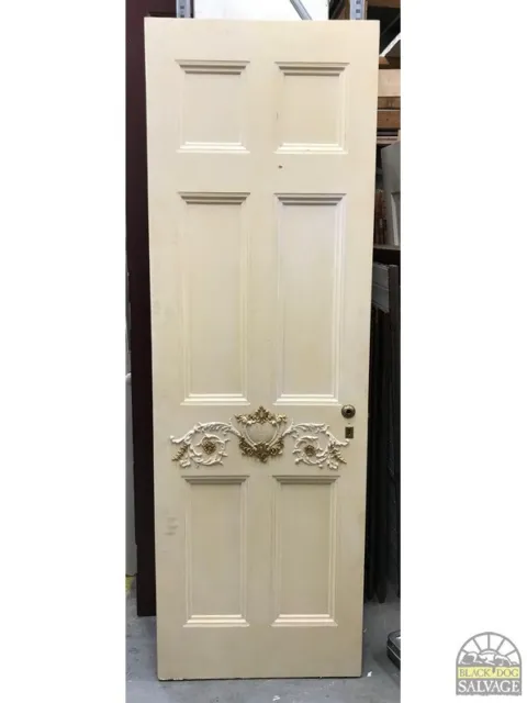 Ornate 6 Panel Door with Appliques, 29 1/2" x 89"
