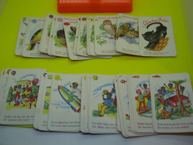 altes Kartenspiel - ca. 60 Jahre - " Zehn Kleine N egerlein " + Spielanleitung 2