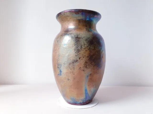 Raku vase , Pottery raku vase , Iridescent vase , American Raku , 2