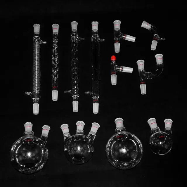32 PCS Borosilicate Glass Labware Set for Distillation  Purification