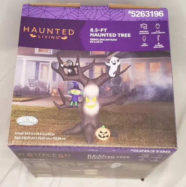 NEW Haunted Living 8.5-ft Lighted Haunted Tree Inflatable Halloween Airblown