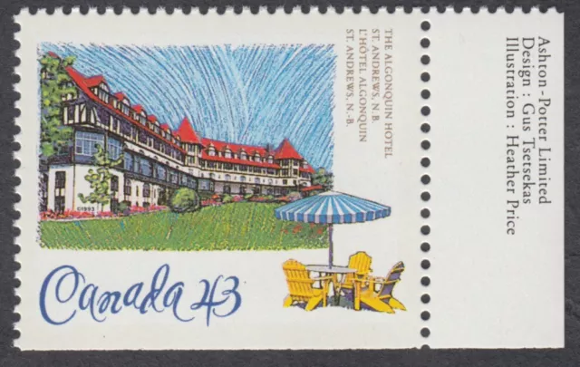 Canada - #1471 Historic CPR Hotels Booklet Stamp - MNH