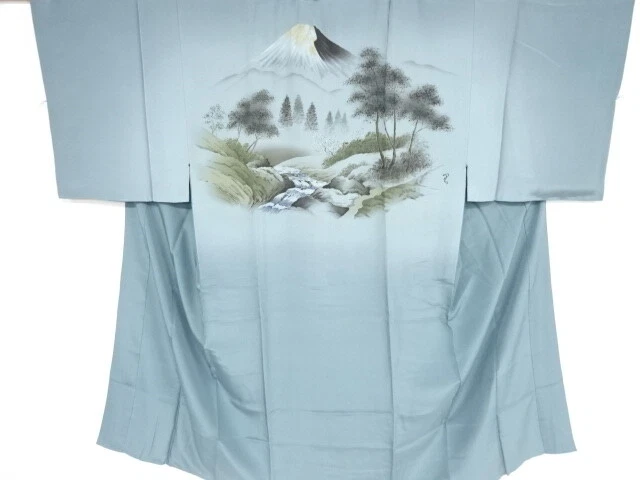 09607# Japanese Kimono / Antique Mens Juban / Scenery