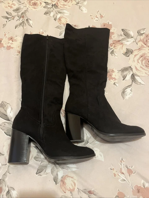 BLACK KNEE HIGH Suede Boots Size 4 BNWOT £5.43 - PicClick UK