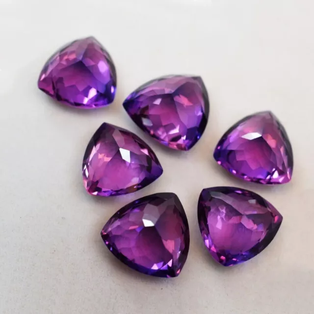 33 Ct Natural Tanzanite Trillion Cut Purple CERTIFIED Loose Gemstone Lot 6 Pcs. 3