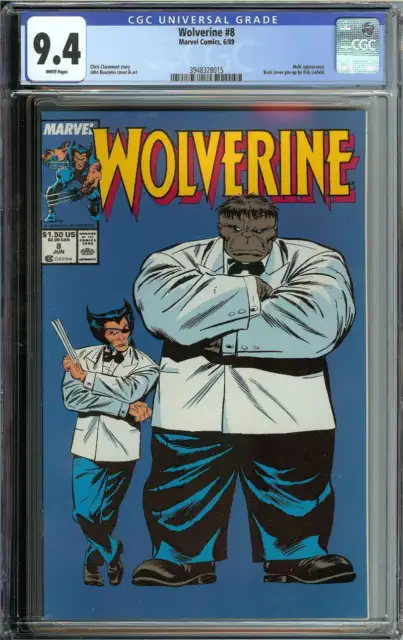 Wolverine #8 Cgc 9.4 White Pages // Hulk Appearance Marvel 1989