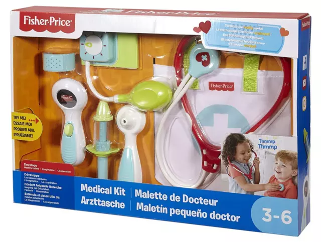 Ab 3 Jahre Fisher Price Arzttasche 7-teiliger Arzt Kinder Doktor Doktortasche