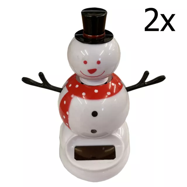 2 x SOLAR DANCING CHRISTMAS SNOWMAN  xmas decoration ornament toy snowmen