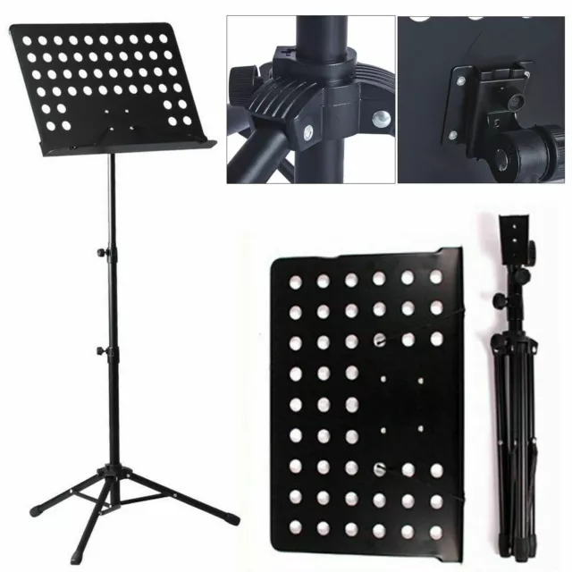 Heavy Duty Foldable Music Stand Holder Base Tripod Orchestral Conductor Sheet UK