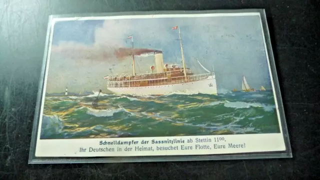 153AP- Litho -Schnelldampfer der Sassnitzlinie - nach Hilnersdorf - Berlin  1913