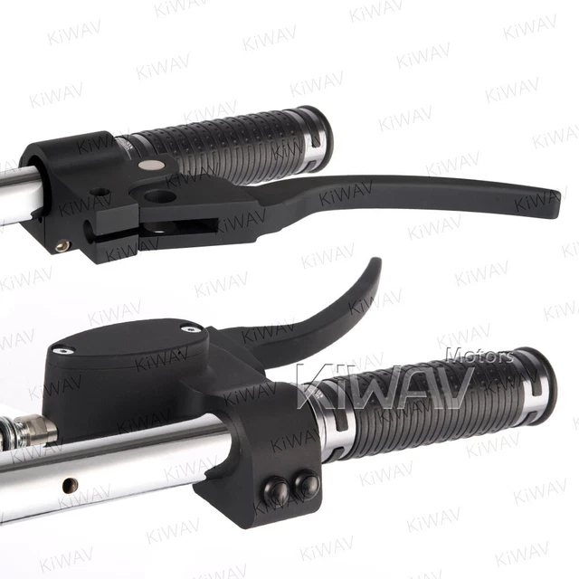 KiWAV CNC clean style mat black hand control clutch brake levers fits H-D 1" bar