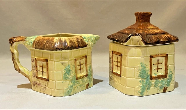 Vintage KEELE ST POTTERY Cottage Ware Creamer and Lidded Sugar Made in England
