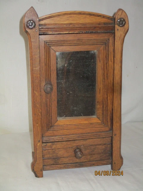 Petite Armoire à Glace Vintage Pour Poupée - Bois Et Bambou - Occasion