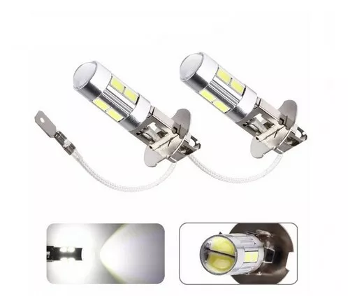 2x Ampoules H3 10 SMD 6000K Super brillantes pour Feux Antibrouillards Voitures