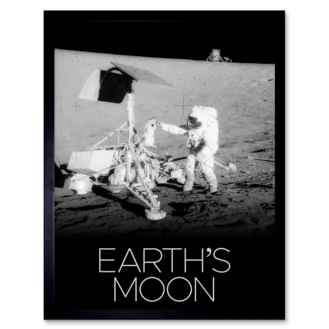 NASA Our Solar System Earth's Moon Apollo 12 Lunar Surveyor Framed Art 12x16 In