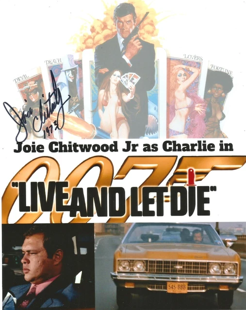 Hand Signed 8x10 photo JOHN CHITWOOD JR in LIVE & LET DIE - JAMES BOND 007 + COA