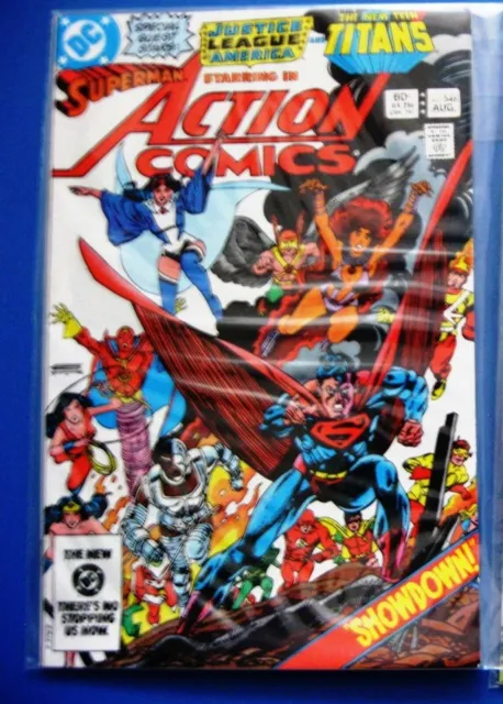 ACTION COMICS 546 (Superman, Brainiac, Justice League JLA, New Teen Titans) 1983