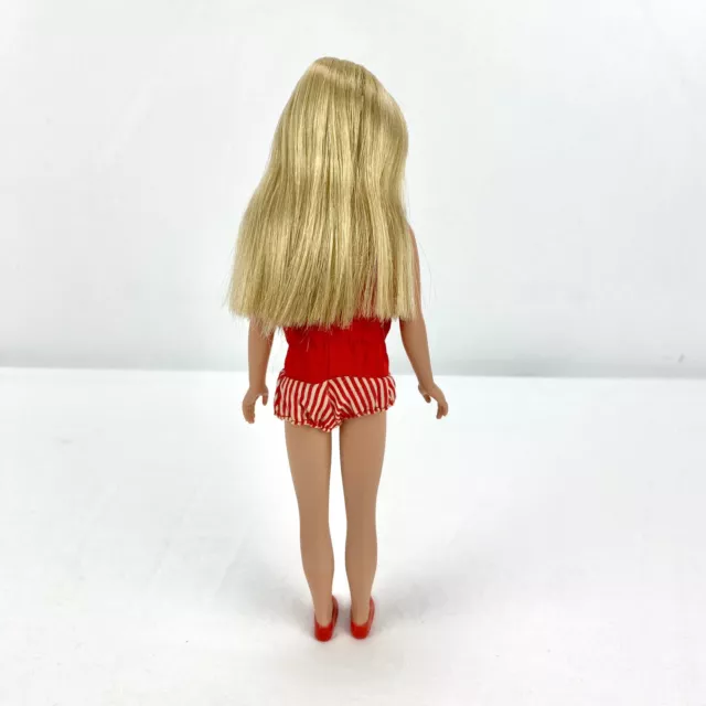 Vintage 1963 HTF First Edition #950 Skipper SL Barbie Doll in Red Swimsuit Shoes 3