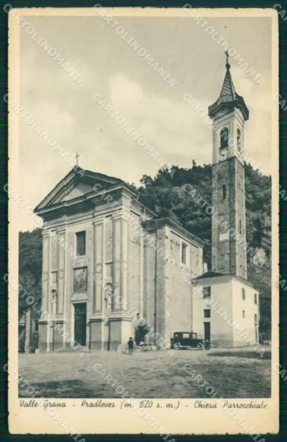 Cuneo Pradleves Chiesa Parrocchiale cartolina MT6330
