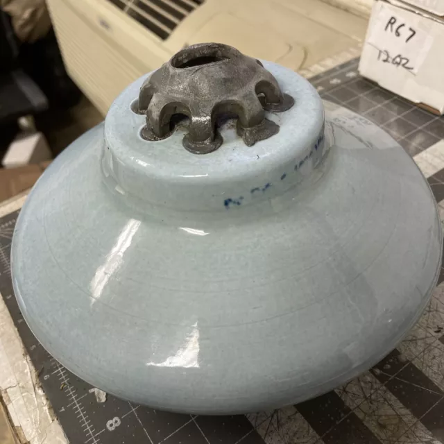 Large High Voltage Porcelain Ceramic  Glazed 7" x 11 Insulator(g1061