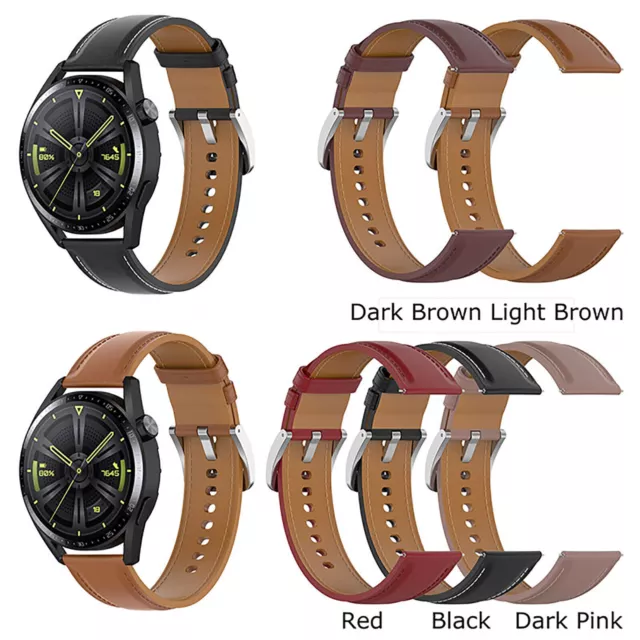 22MM Watch Strap Leather Strap Business Band for Samsung Watch4 HUAWEI WatchGT3