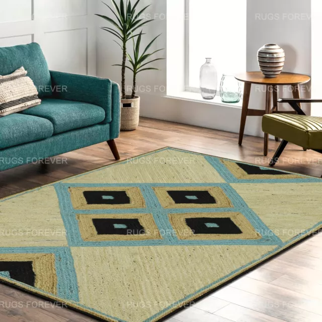 Alfombra trenzada a mano de yute natural India alfombras cocina Kilim