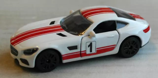 Majorette Racing Cars Mercedes AMG GT weiß rote Streifen Sportwagen Auto Car