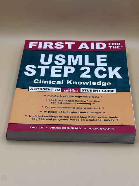 First Aid Step2 FIRST AID USMLE Step 2 CK Book Very Good 😊 £9.00 - PicClick UK