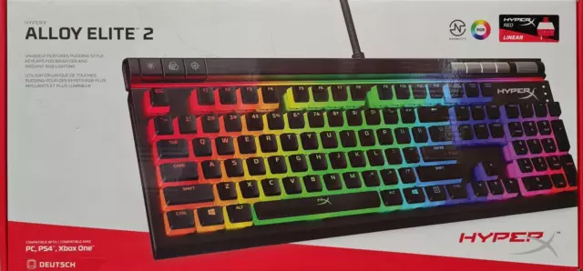 HyperX Alloy Elite 2 Mecánico Gaming Teclado Rojo Interruptores Linear Qwertz