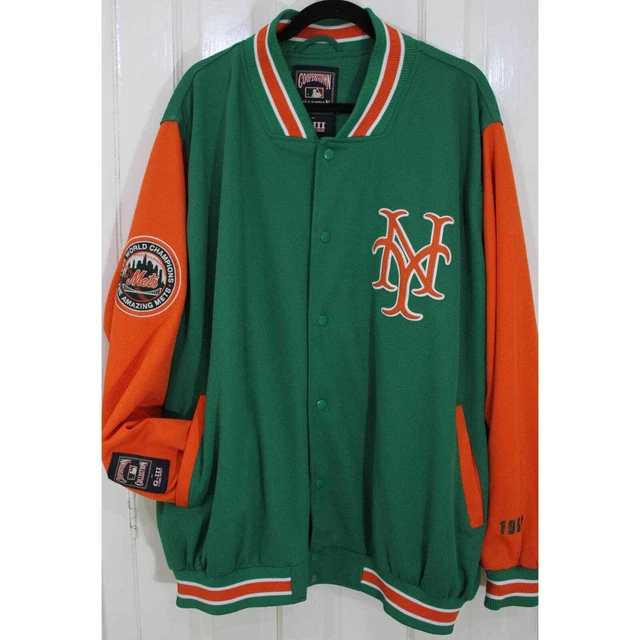 New York Mets RARE St Pats Cooperstown G-III bomber jacket 2XL green MLB