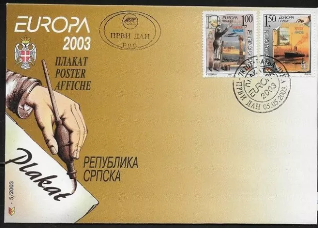 Europa Cept Fdc Bosnia Serba 2003