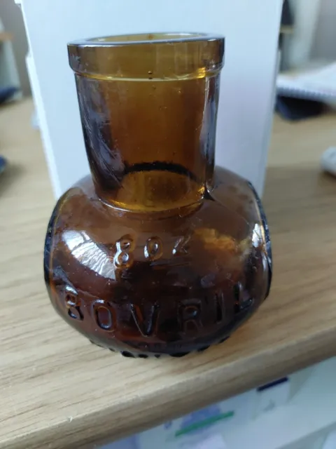 Vintage BOVRIL Brown Glass 8oz Bottle F400