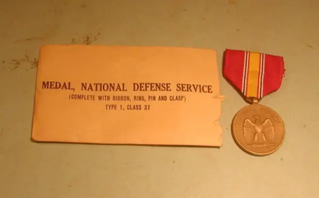 National Defense Medal ith Ribbon and Envelope