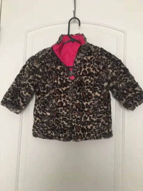 Me Jane Toddler Girls Leopard Print Coat  Size 24 Months