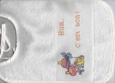 Introuvable Bavoir Bebe Broderie Point De Croix Neuf Et Sublime Eur 19 90 Picclick Fr