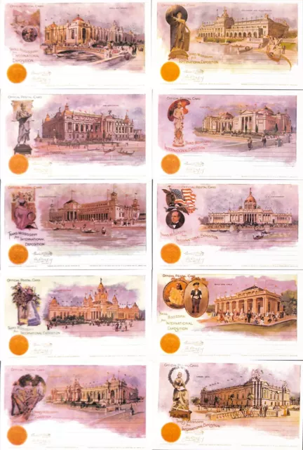 1898 1998 Trans-Mississippi Exposition Expo Omaha Nebraska Set of 10 Reprints PC
