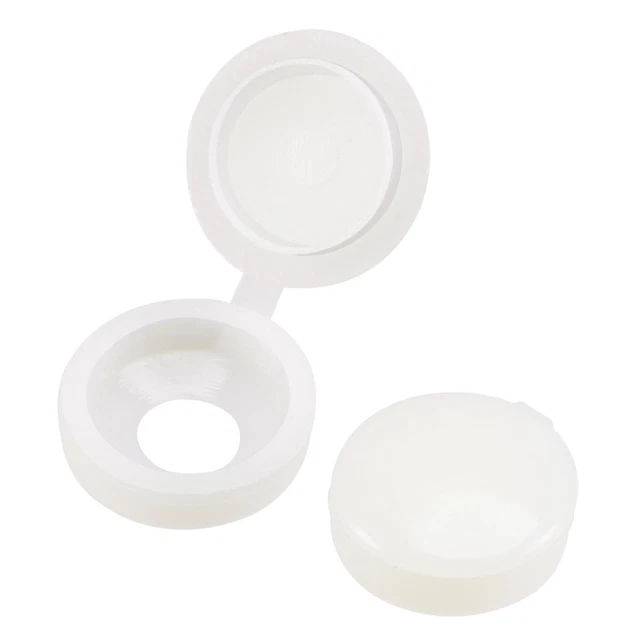 Plástico Bisagras Tornillo Cubierta Tapas 5mm Agujero Plegable, Beige 100pzs