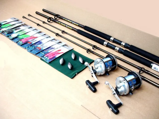 BOAT FISHING RODS and reels used £50.00 - PicClick UK