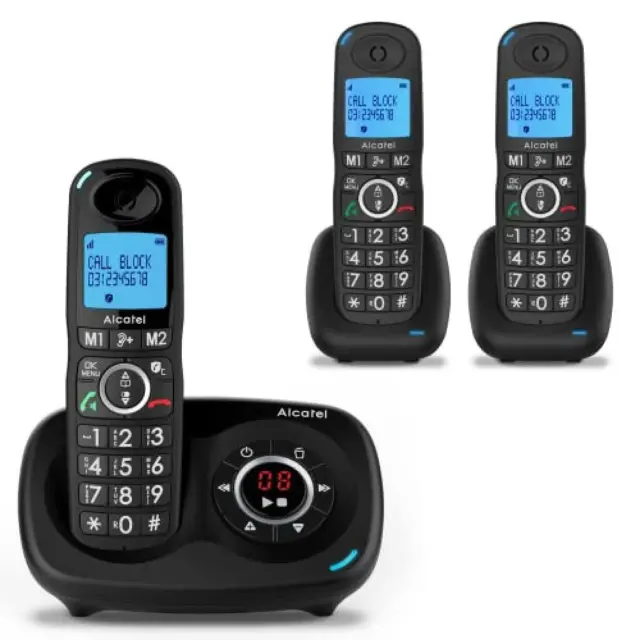 ALCATEL XL595 B Voice Trio, telefono wireless segreteria telefonica con 3 telefo