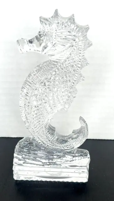 Waterford Crystal Seahorse Figurine Sculpture Paperweight Statue 7" Retired Mint